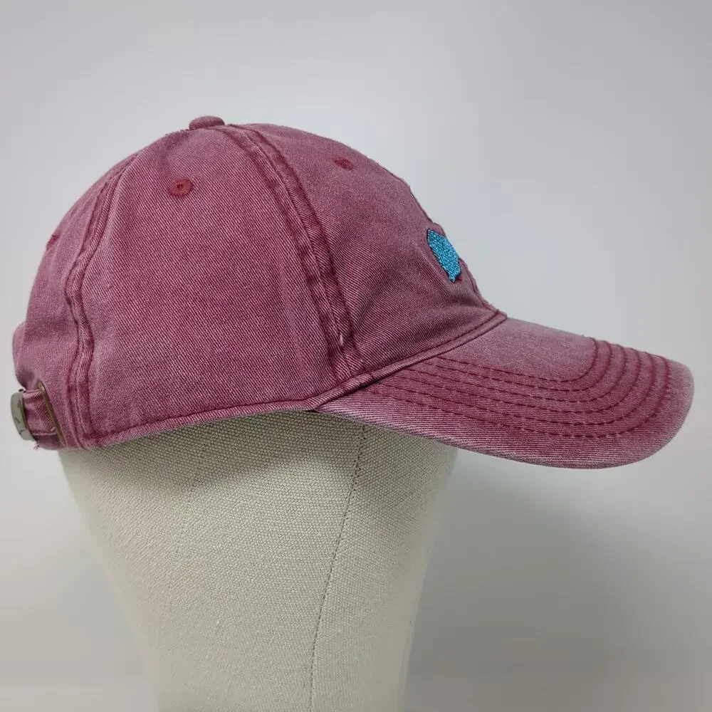 Baseball Cap Red Blue One Size Cape Cod Map Embroidered Hat Slideback Strap